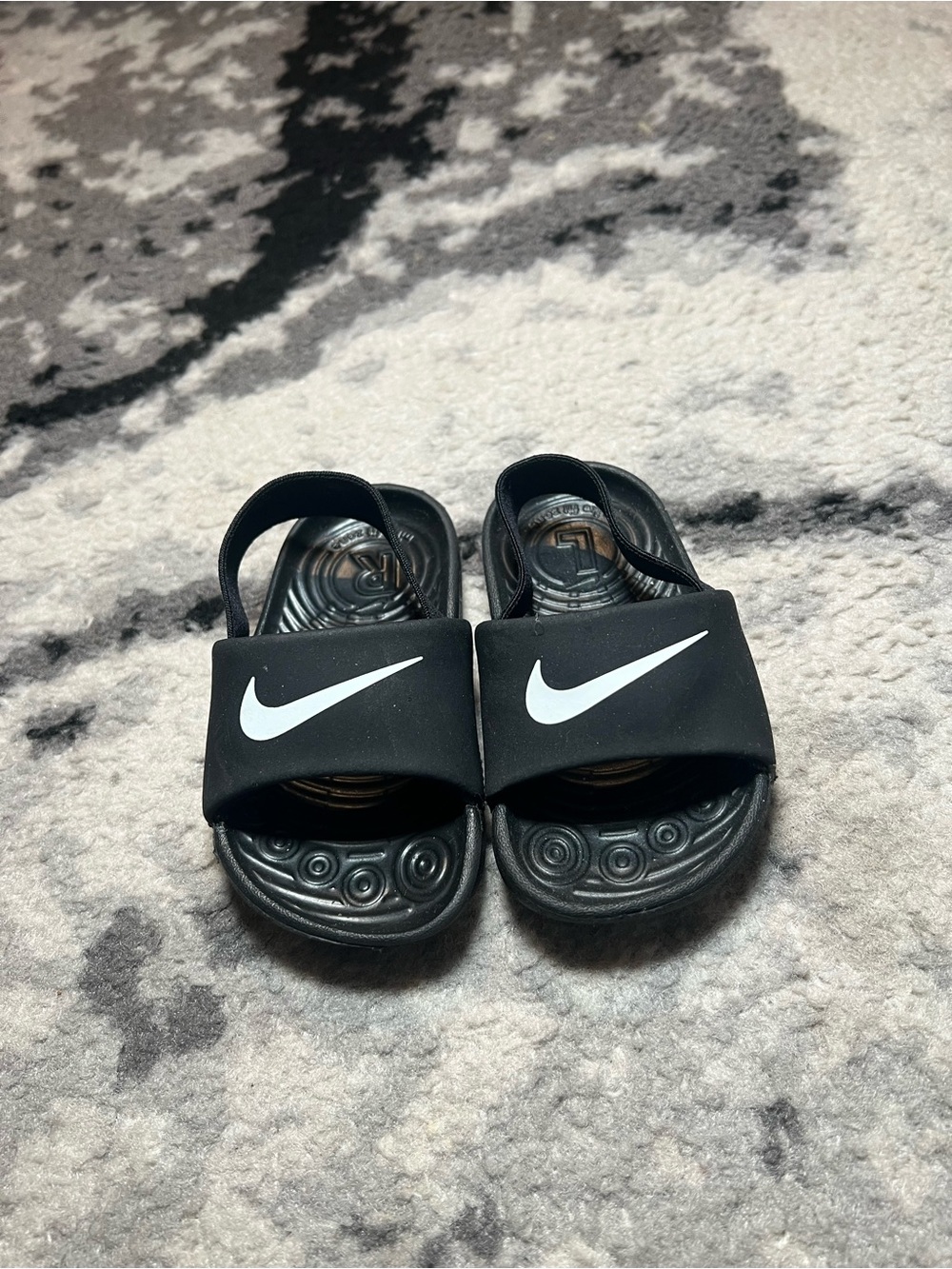 Nike Black Kids' Slide Sandals with White Swoosh